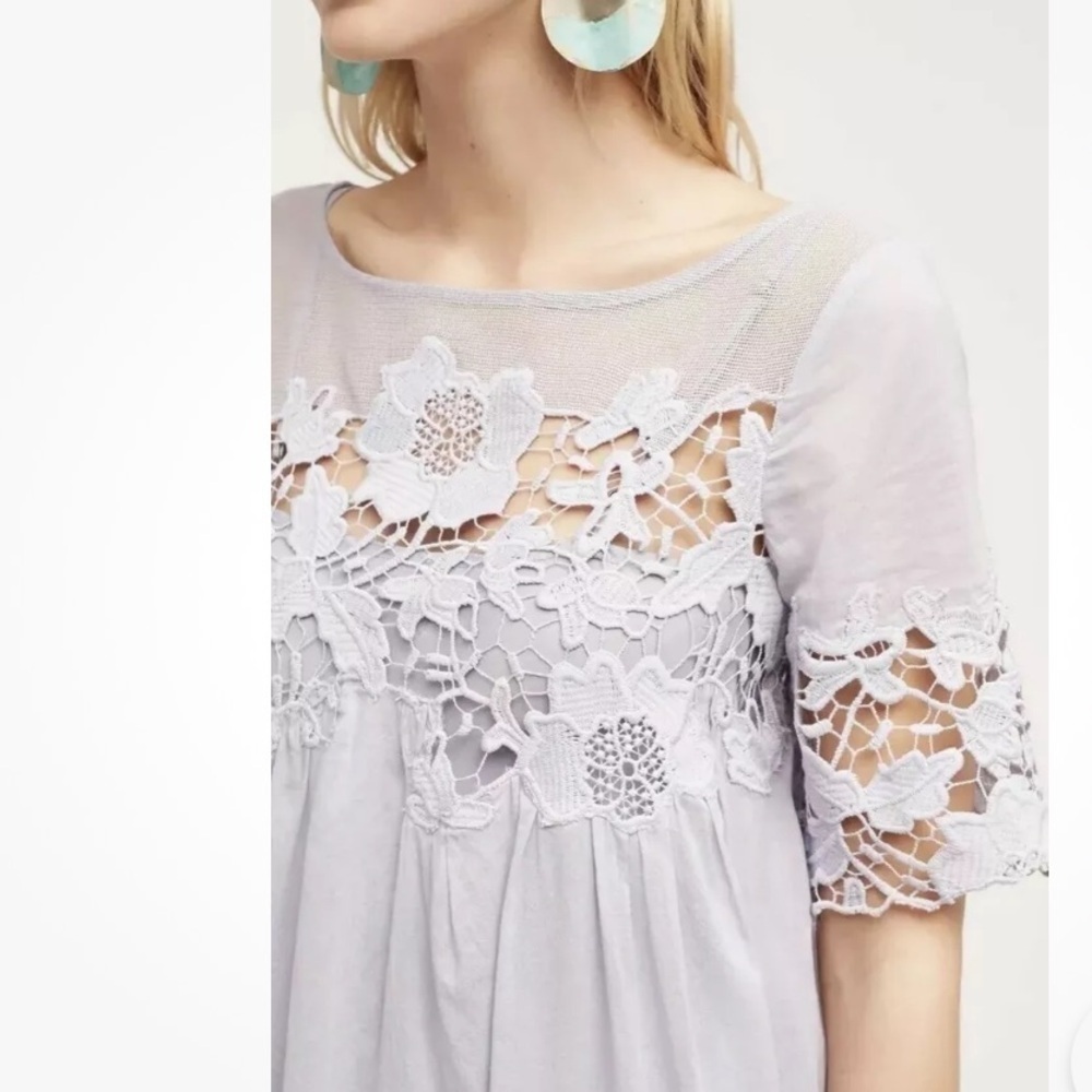 Anthropologie Holding Horses Magnolia Lace Dress Lilac Size US 4 - Picture 7 of 10